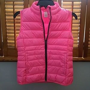 Hot pink poofy vest